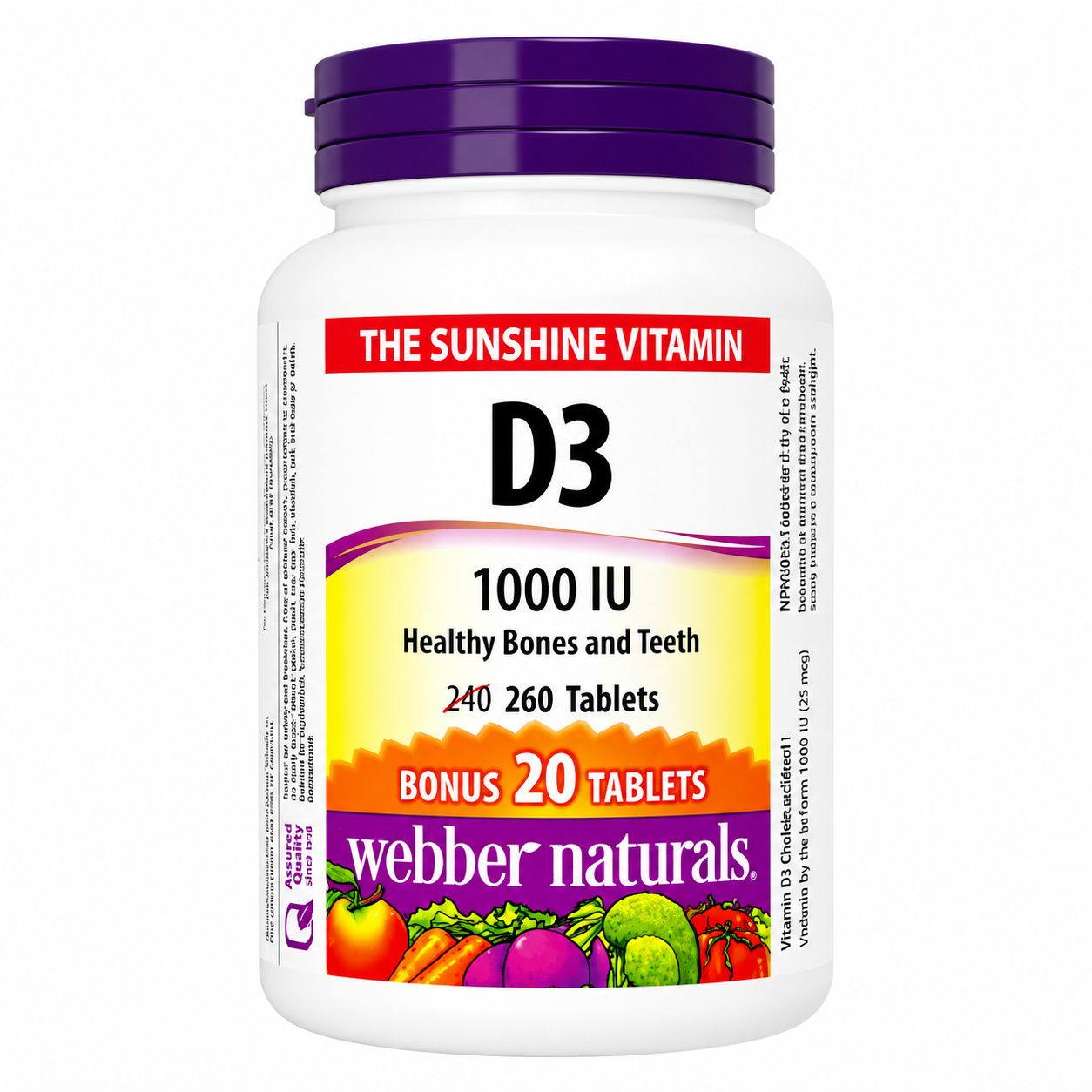 Webber Naturals The Sunshine Vitamin D3 1000 IU 260 tablets
