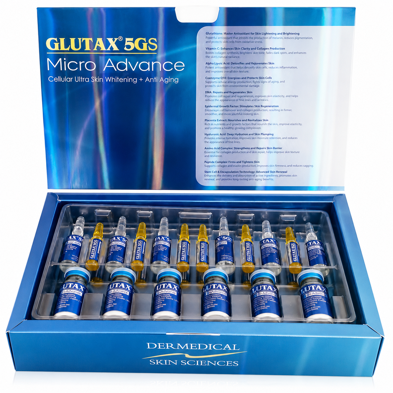 GLUTAX 5GS Micro Advance with FREE IV Push Set - 12vials